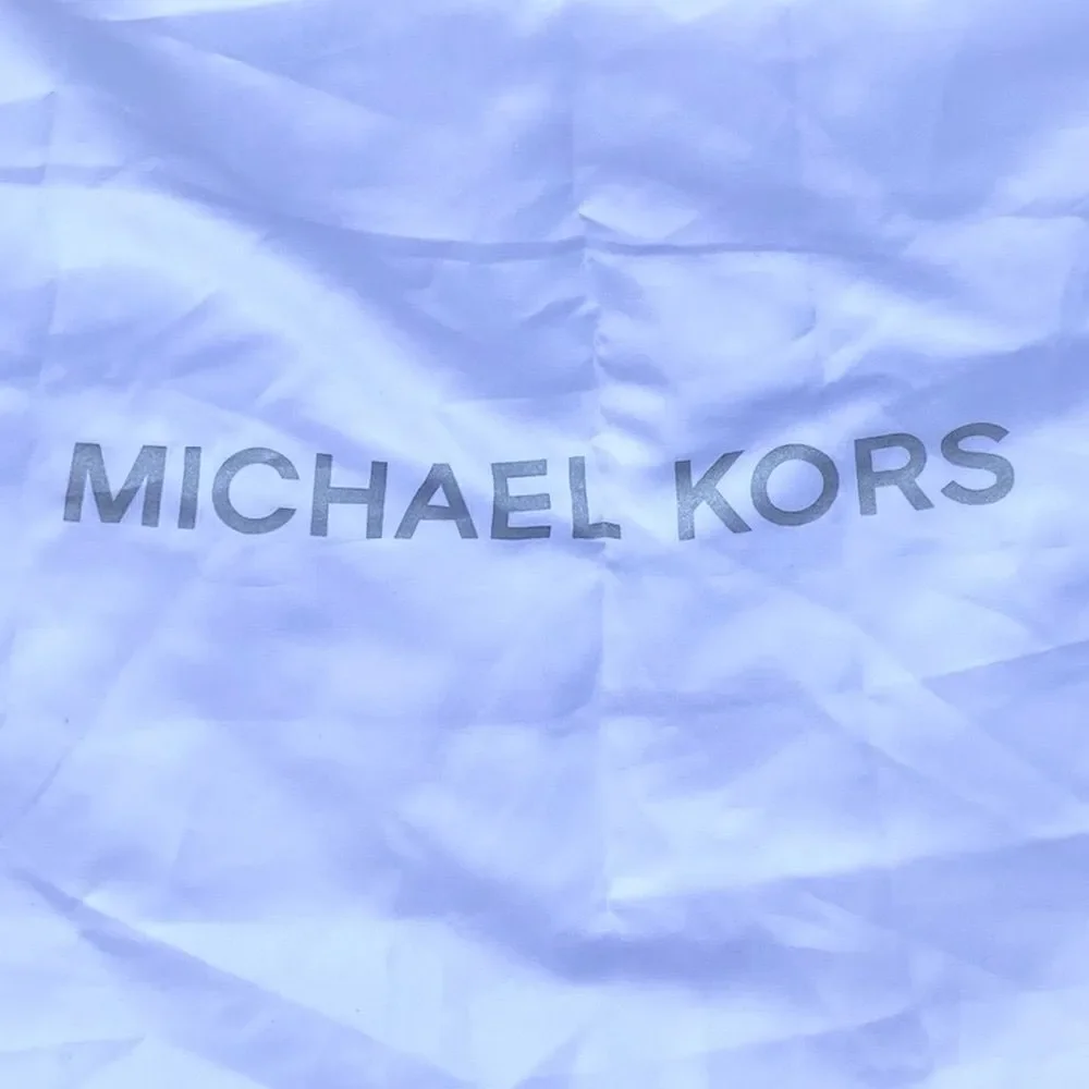 Michael Kors White Drawstring Silky Dust/Storage Bag w/Silver Logo Lettering
